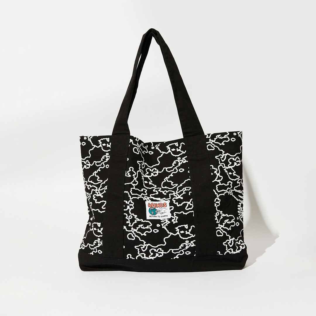 Afends Unisex Script - Recycled Oversized Tote Bag - Black Camo A231651-BCO-OS