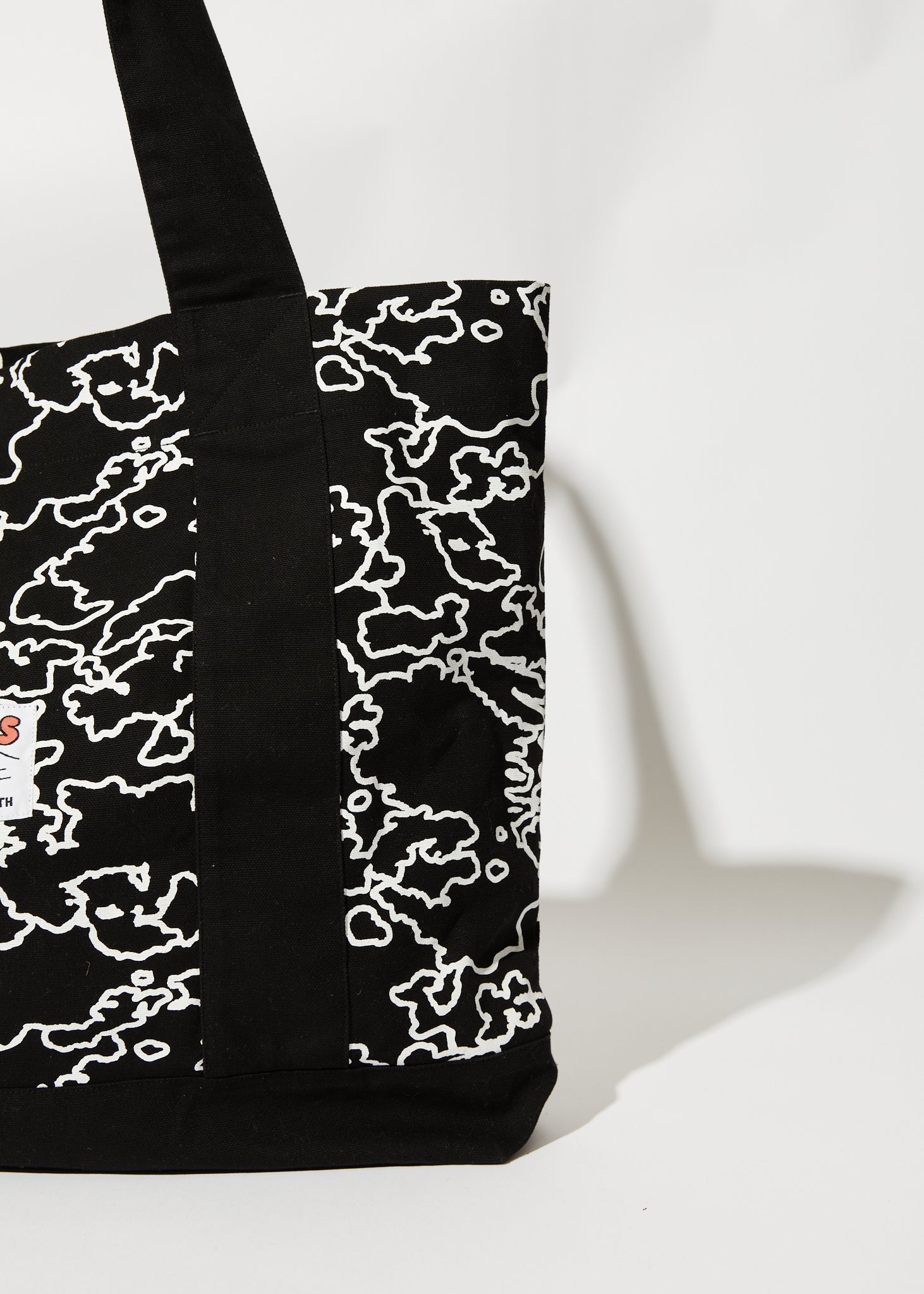 Afends Unisex Script - Recycled Oversized Tote Bag - Black Camo 