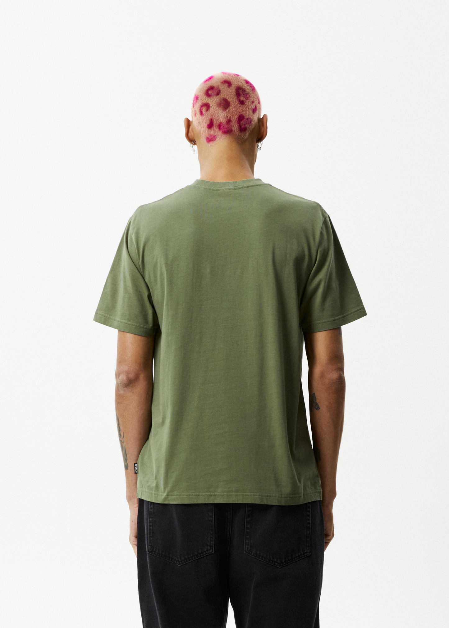 Afends Mens Calico - Recycled Retro Logo T-Shirt - Cypress 