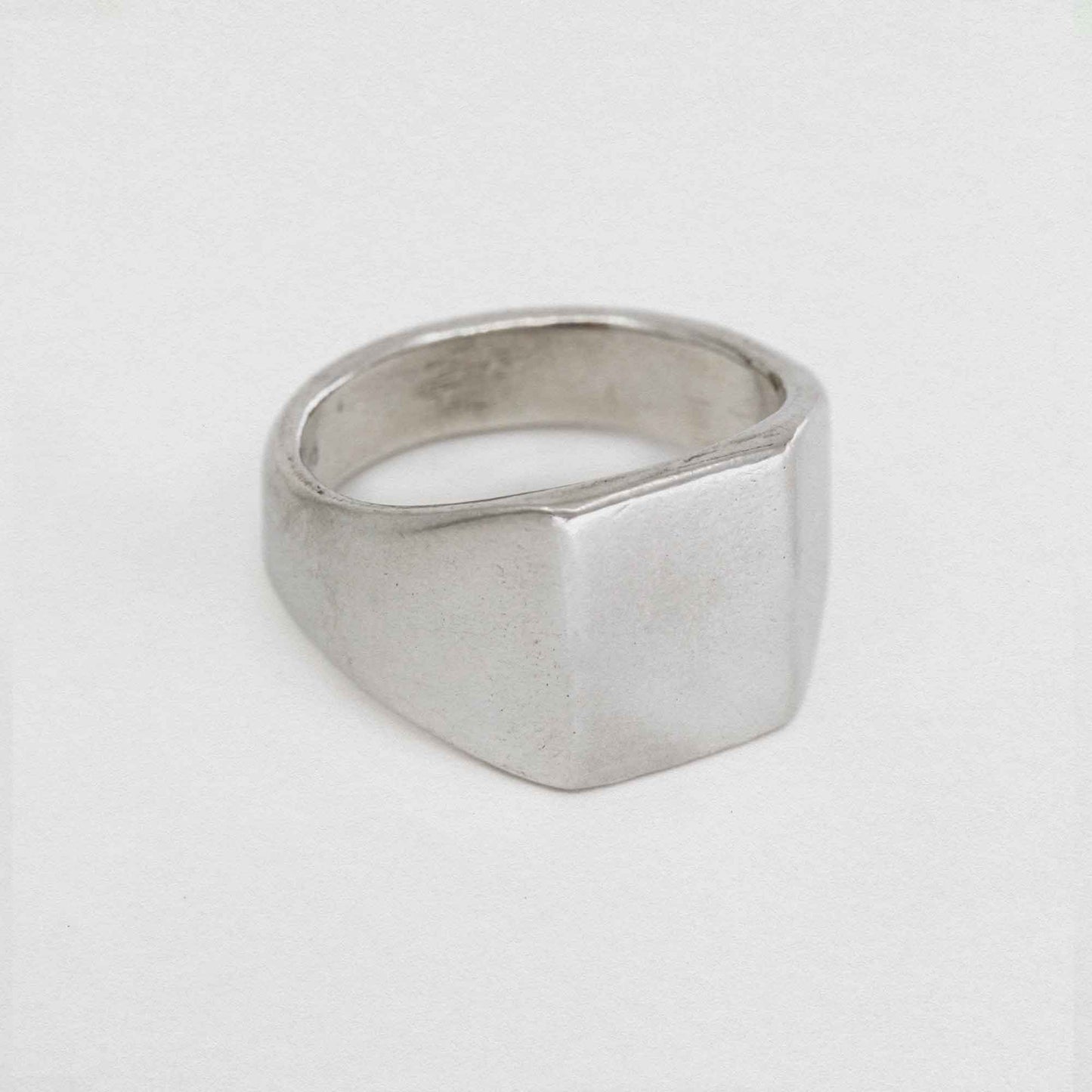 Rectangle Signet Ring In 925 Sterling Silver