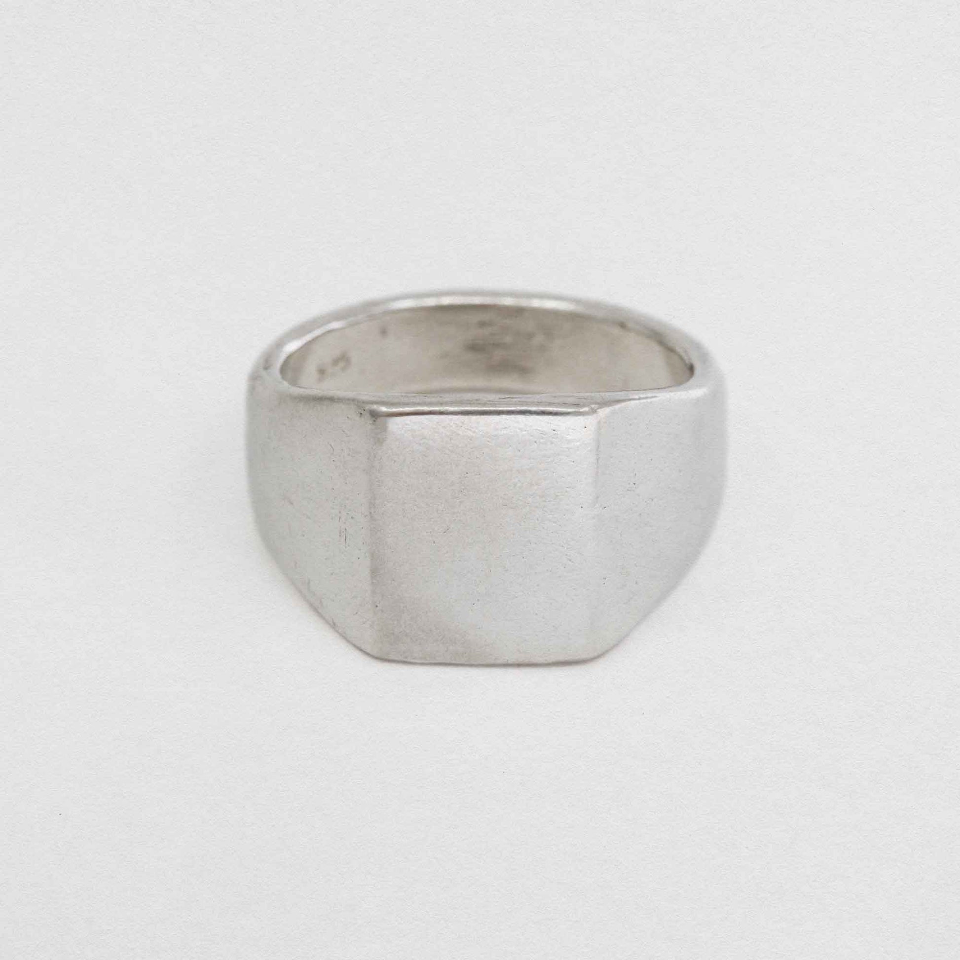Rectangle Signet Ring In 925 Sterling Silver