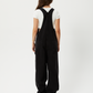Afends Womens Louis - Organic Denim Baggy Overalls - Washed Black 