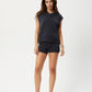 Afends Womens Solace - Organic Knit Bike Shorts - Charcoal 