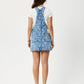 Afends Womens Fink - Hemp Denim Overall Dress - Worn Blue Daisy 