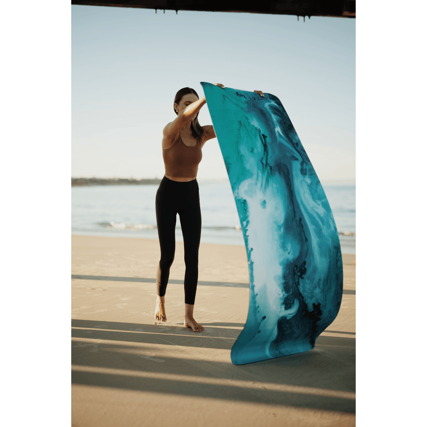☼ Pre-Order ☼ Turquoise Clouds Super Grip Eco Yoga &amp; Pilates Mat - Emilia Rose Art Eco Yoga Mats