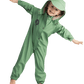 Keeping your little one dry while splashing in puddles. Made with breathable polyester and waterproof up to 5000mm, adjustable Velcro wrist and ankle cuff, fold-away brim, heat sealed seams, roomy fit.  Sage green puddle suit having fun!