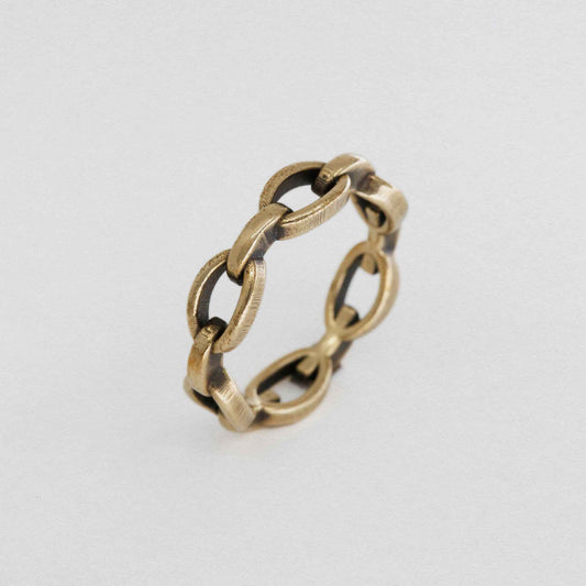 Mens Ring Of Chain Links In 9CT Gold