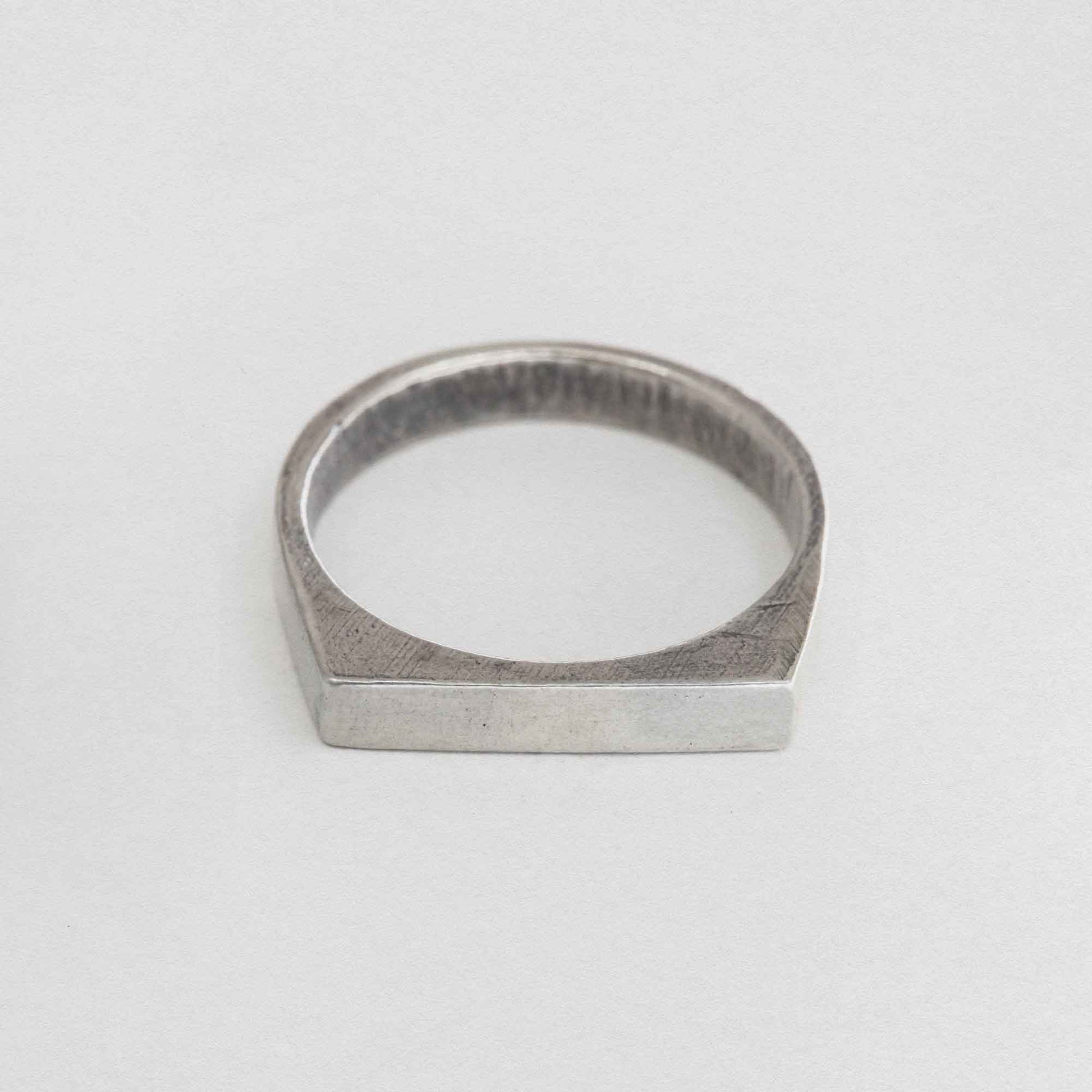 Thin Rectangle Signet Ring In 925 Sterling Silver
