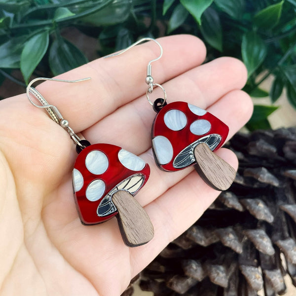 Marble Toadstool Earrings