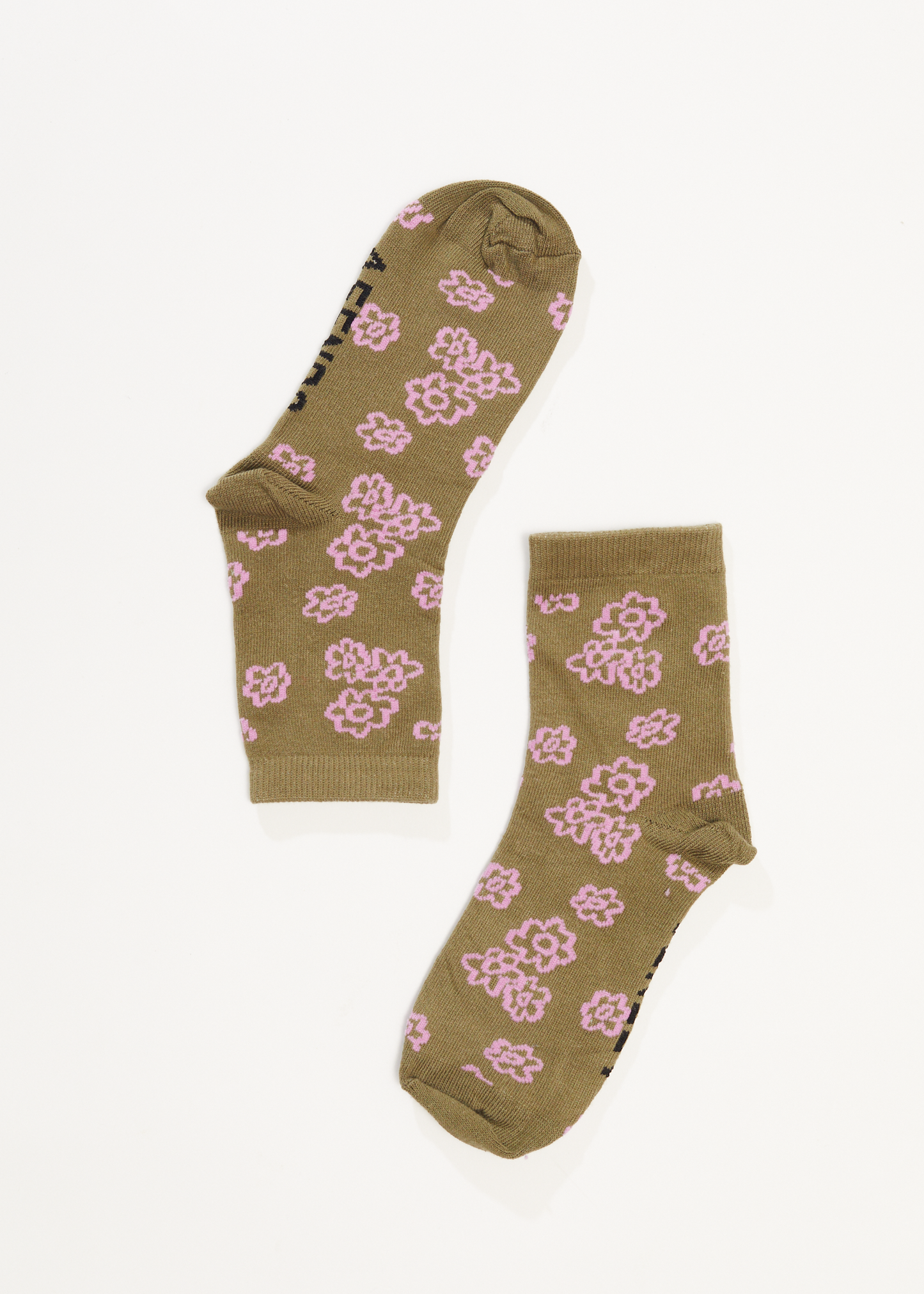 Afends Unisex Clara - Crew Socks - Olive A232680-OLV-OS