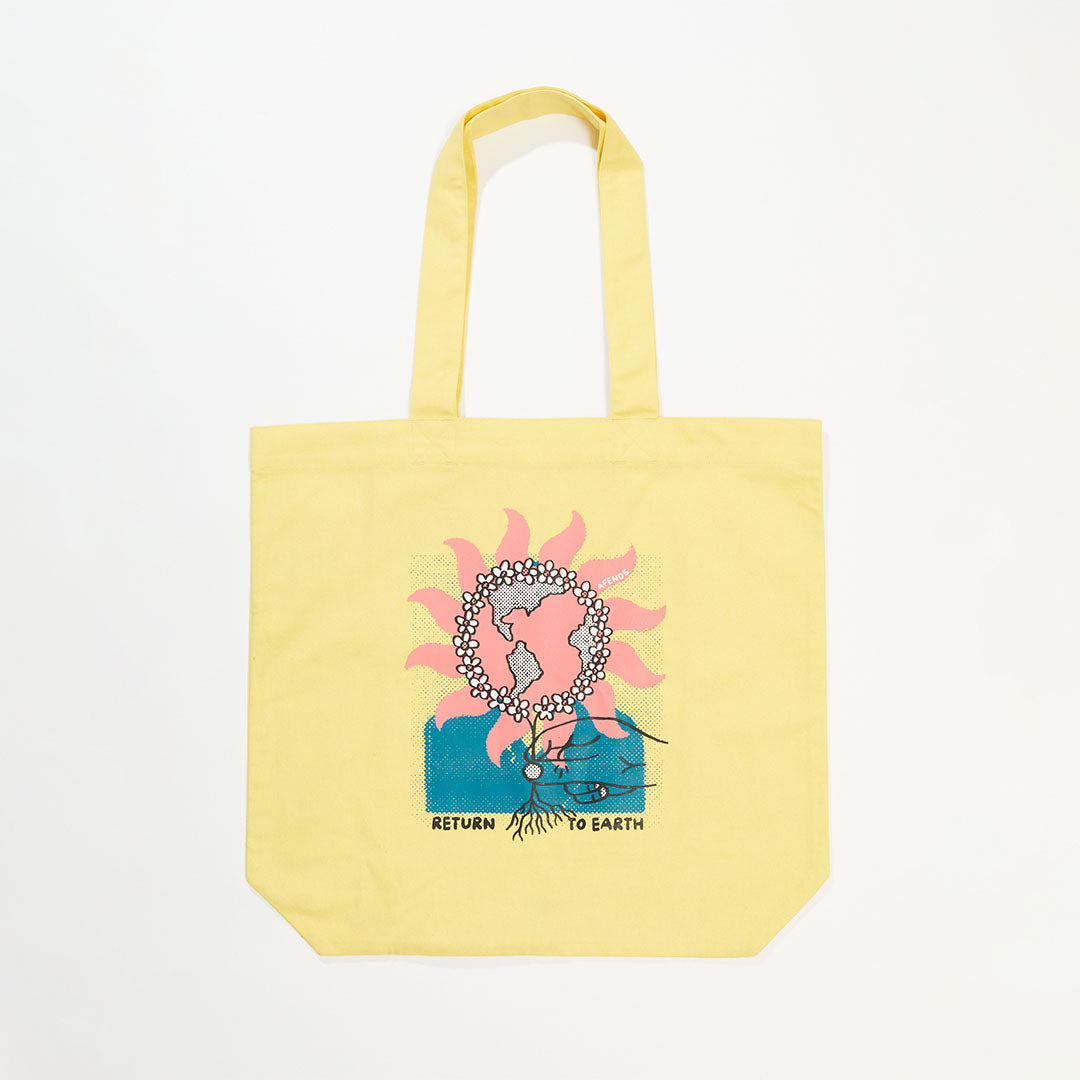 Afends Unisex Return To Earth - Recycled Tote Bag - Butter A231650-BTR-OS