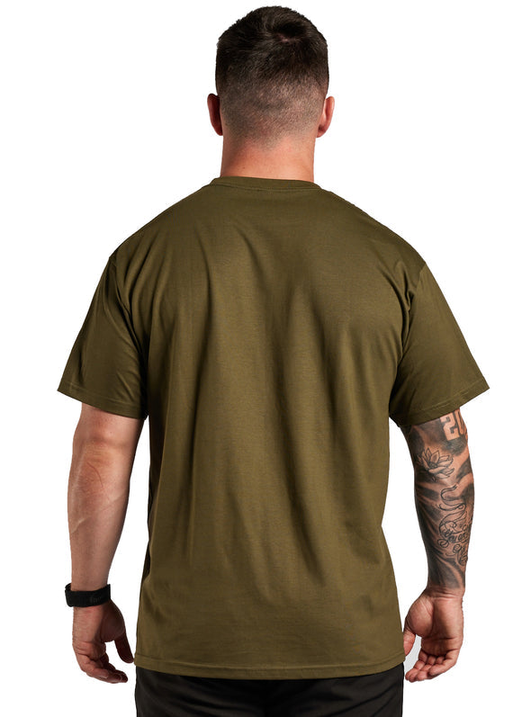Tacsource 100% Cotton Loose Fit Undergear Tee - 2 X Pack - Olive