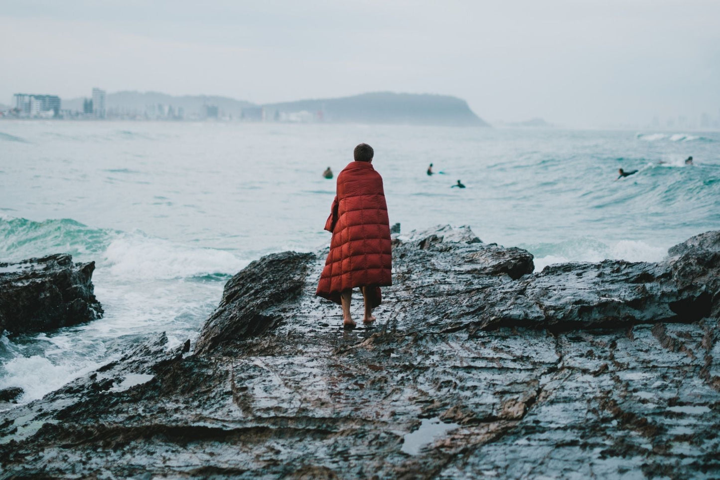 Earth Red - Sustainable Down Puffy Blanket