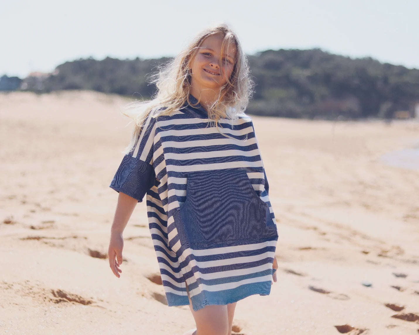 Blem Ocean Blue Poncho - Kids