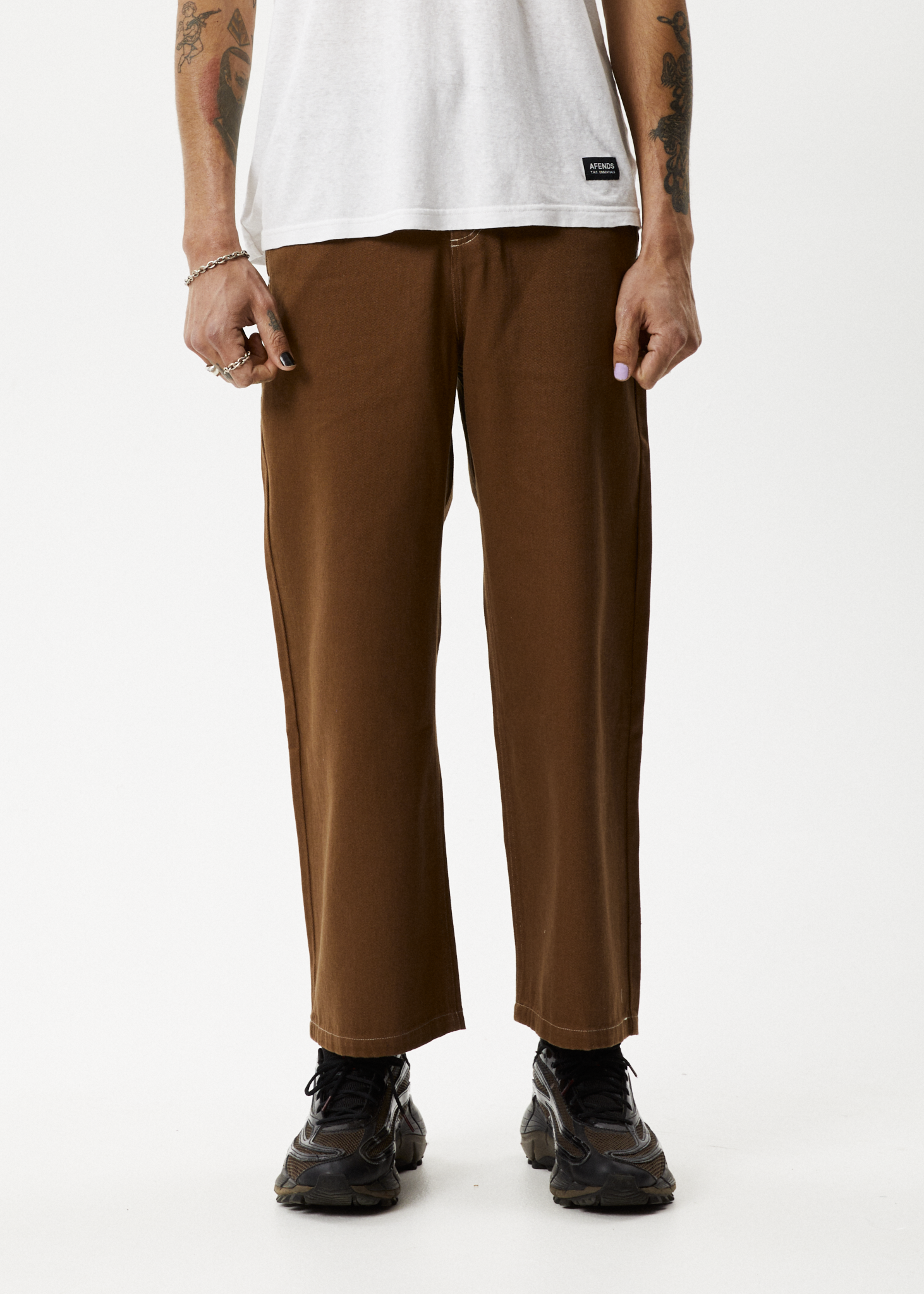 Afends Mens Pablo - Recycled Baggy Pants - Toffee 