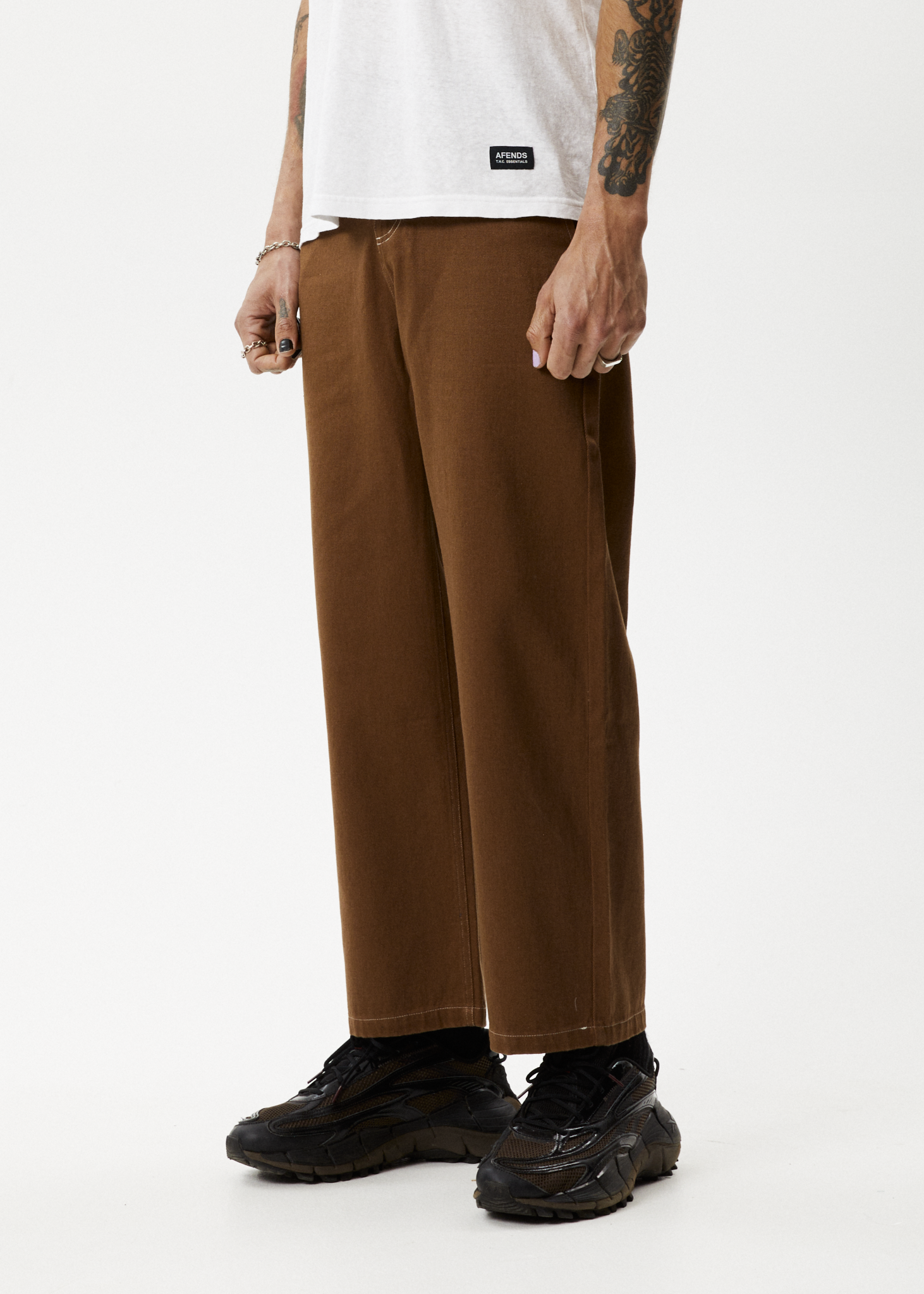 Afends Mens Pablo - Recycled Baggy Pants - Toffee 