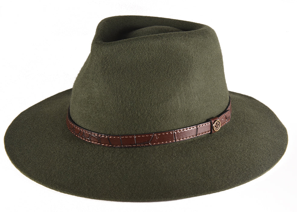 the dingo, forest green, green, hat, byron bay, fashion, millinery, wool, felt