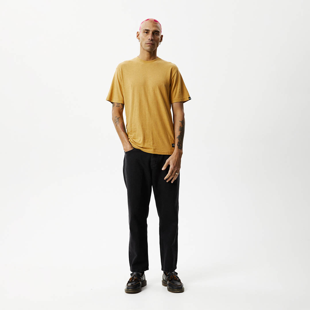 Afends Mens Classic - Hemp Retro T-Shirt - Mustard M220000-MUS-S