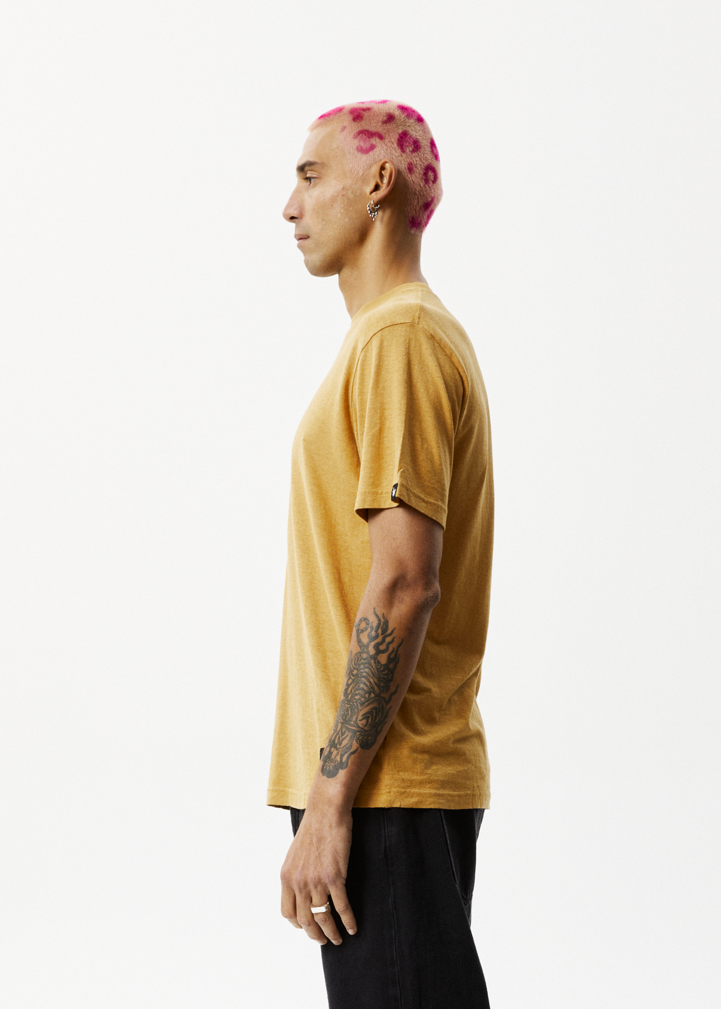 Afends Mens Classic - Hemp Retro T-Shirt - Mustard 