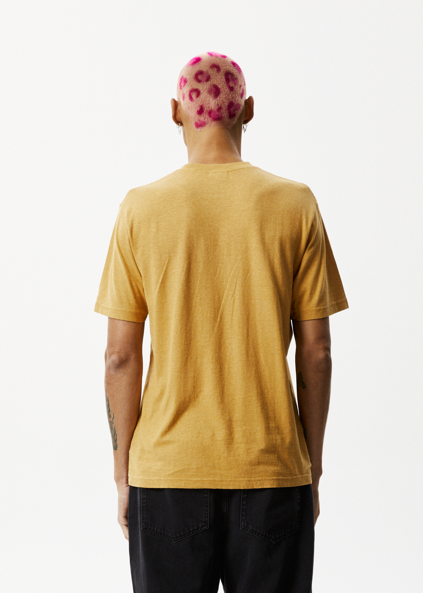 Afends Mens Classic - Hemp Retro T-Shirt - Mustard 