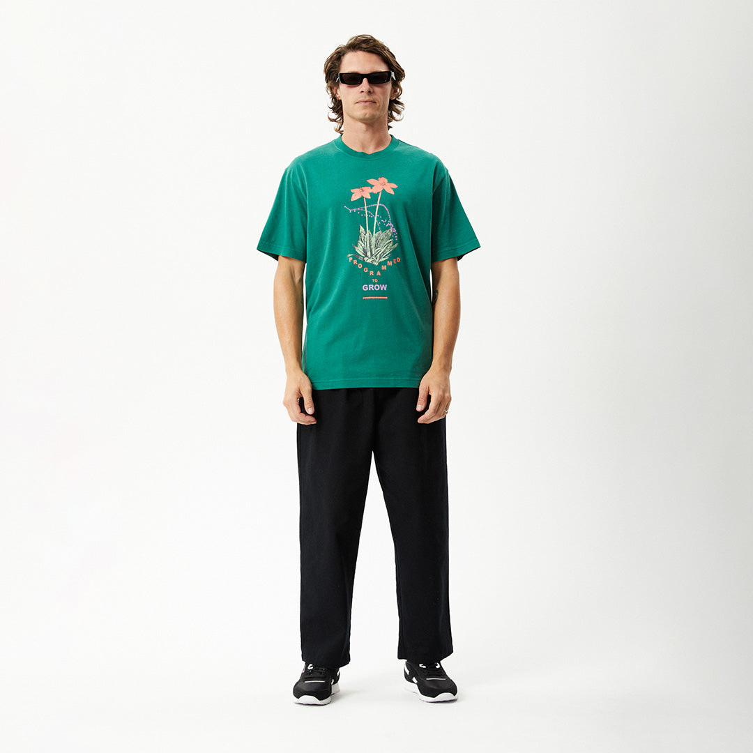 Afends Mens Communication - Retro Graphic T-Shirt - Emerald M233002-EMD-XS
