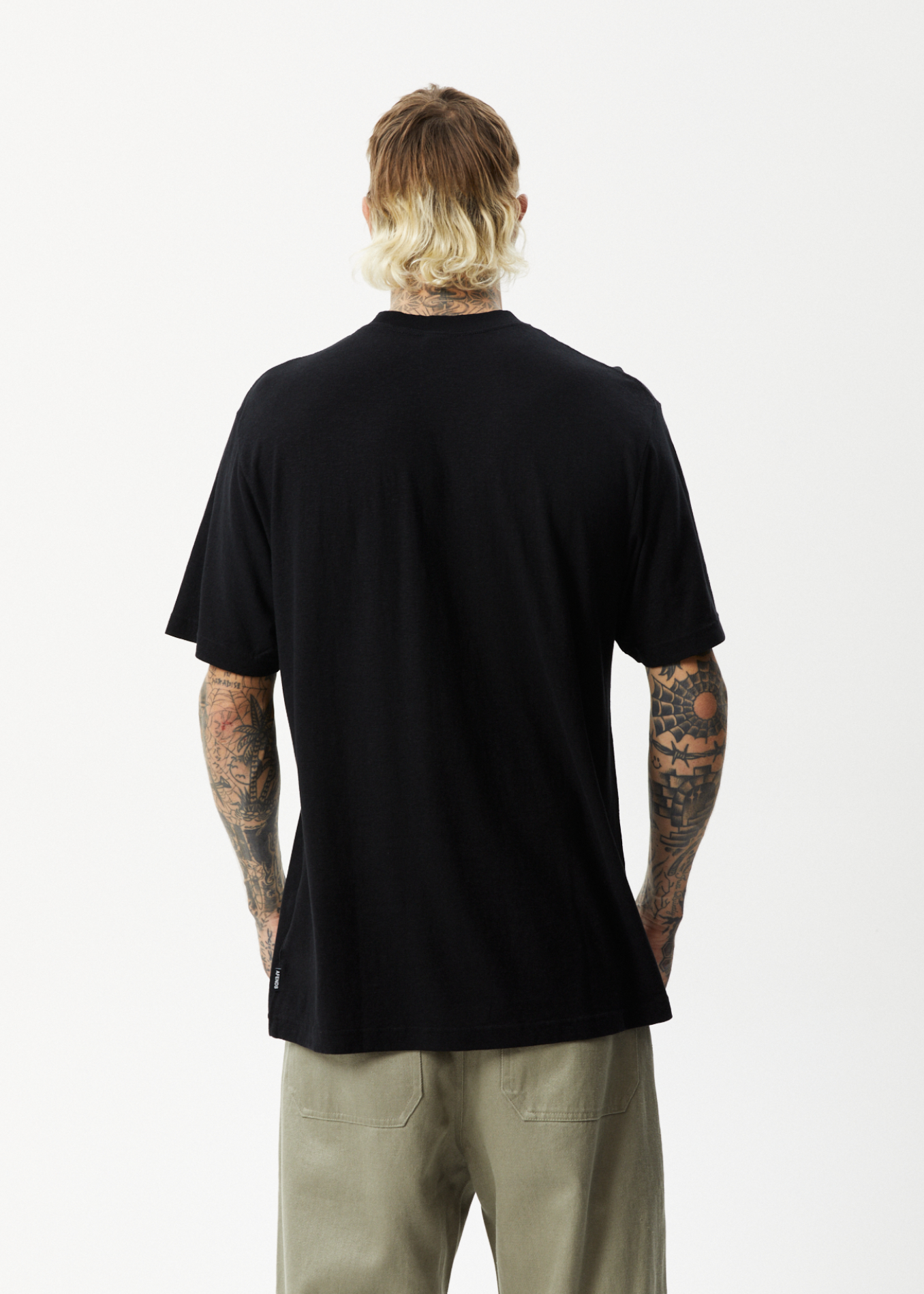Afends Mens Crops - Retro Logo T-Shirt - Black - Sustainable Clothing - Streetwear