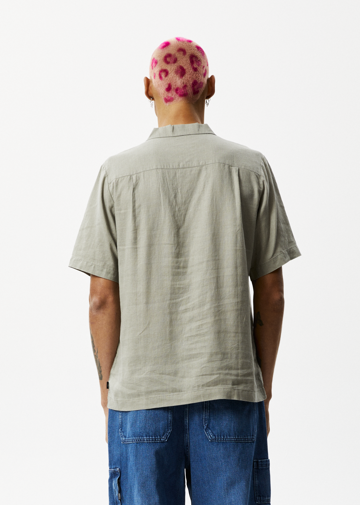 Afends Mens Daily - Hemp Cuban Short Sleeve Shirt - Olive - Sustainable Clothing - Streetwear
