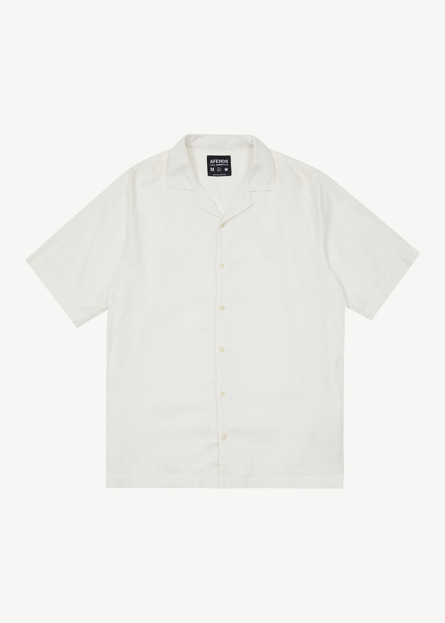 Afends Mens Daily - Hemp Cuban Short Sleeve Shirt - White 