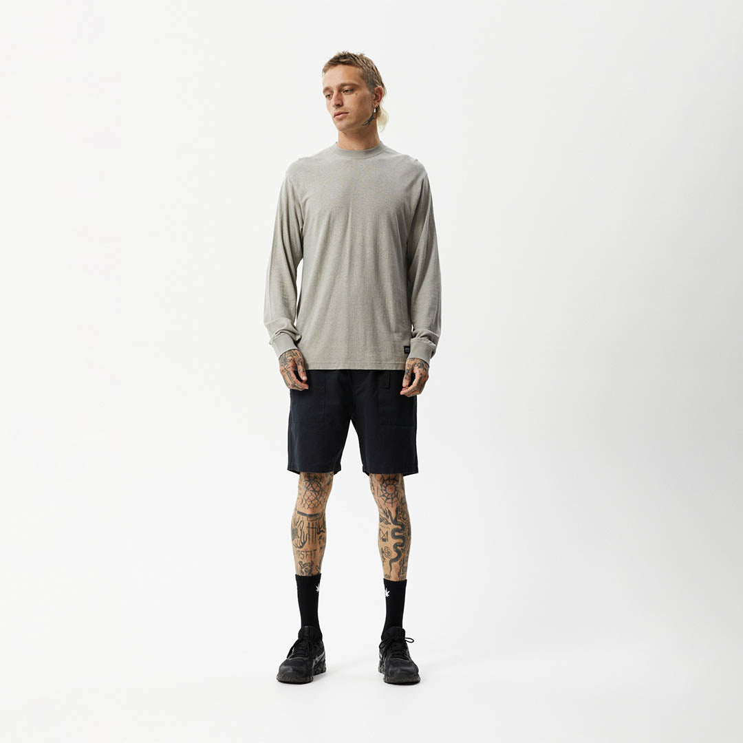 Afends Mens Essential - Hemp Long Sleeve T-Shirt - Olive - Sustainable Clothing - Streetwear