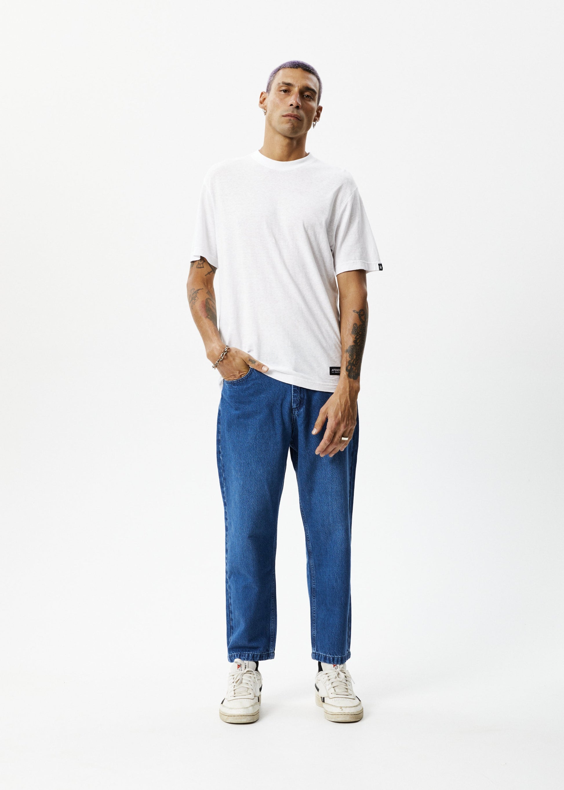 Afends Mens Ninety Twos Hemp Denim Relaxed Jeans - Blue – Raflin