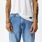 Afends Mens Ninety Twos - Hemp Denim Relaxed Jeans - Worn Blue 