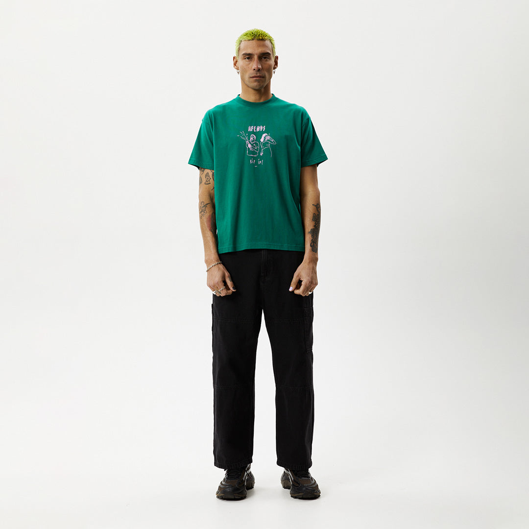 Afends Mens Rip In - Boxy Graphic T-Shirt - Emerald M232022-EMD-XS