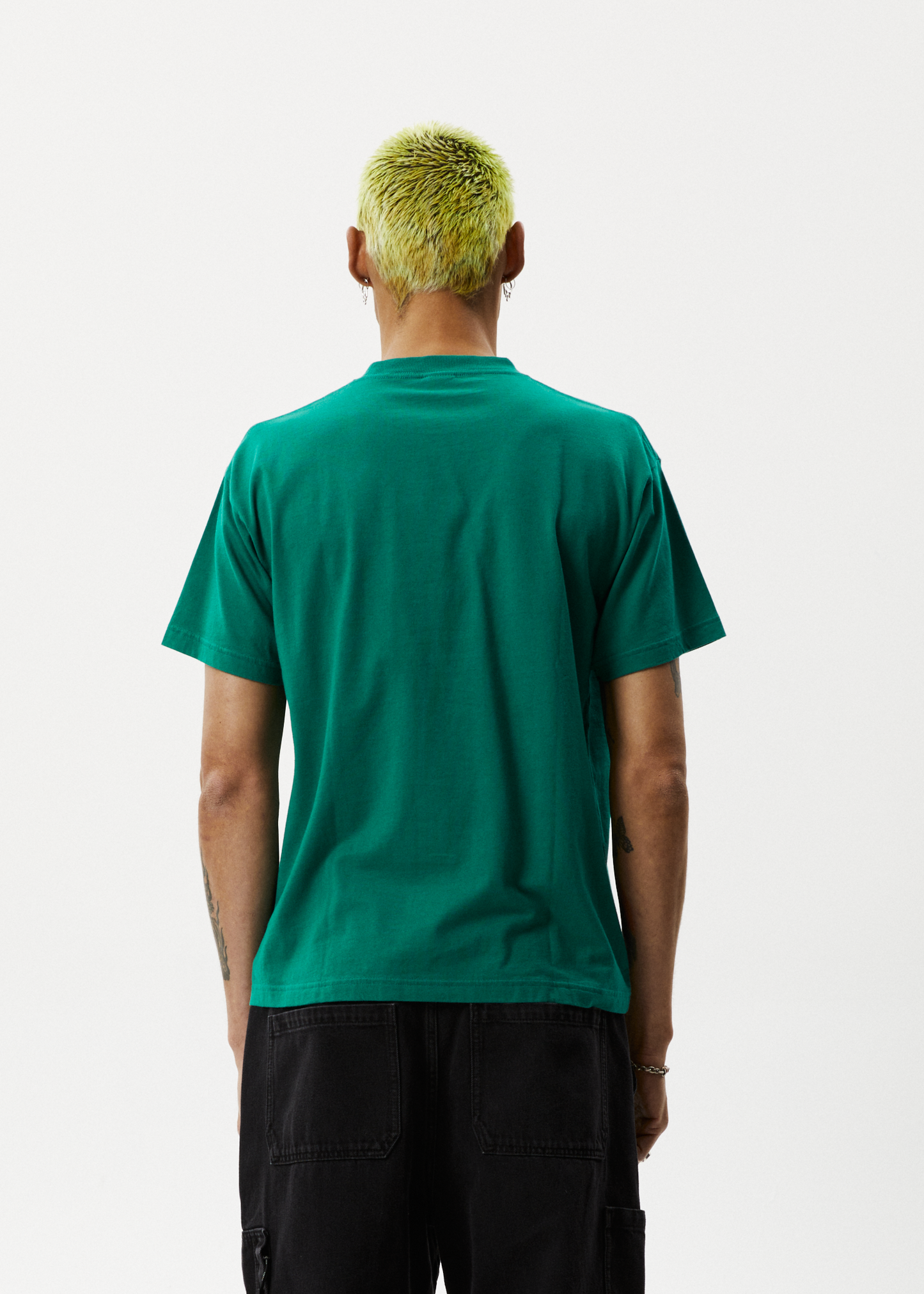 Afends Mens Rip In - Boxy Graphic T-Shirt - Emerald 