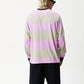 Afends Mens Space - Striped Long Sleeve Logo T-Shirt - Candy Stripe 