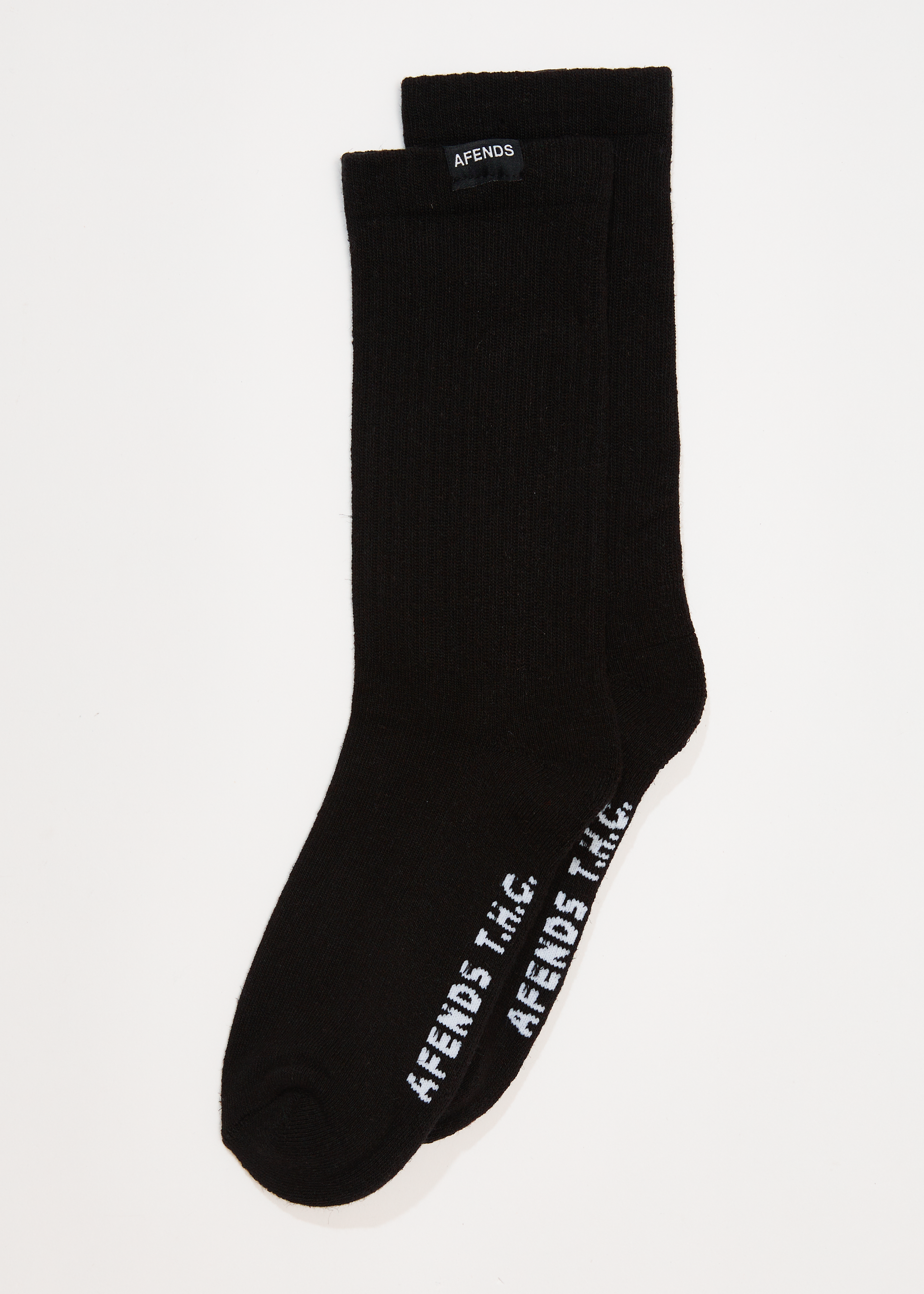 Afends Unisex Everyday - Hemp Crew Socks - Black 