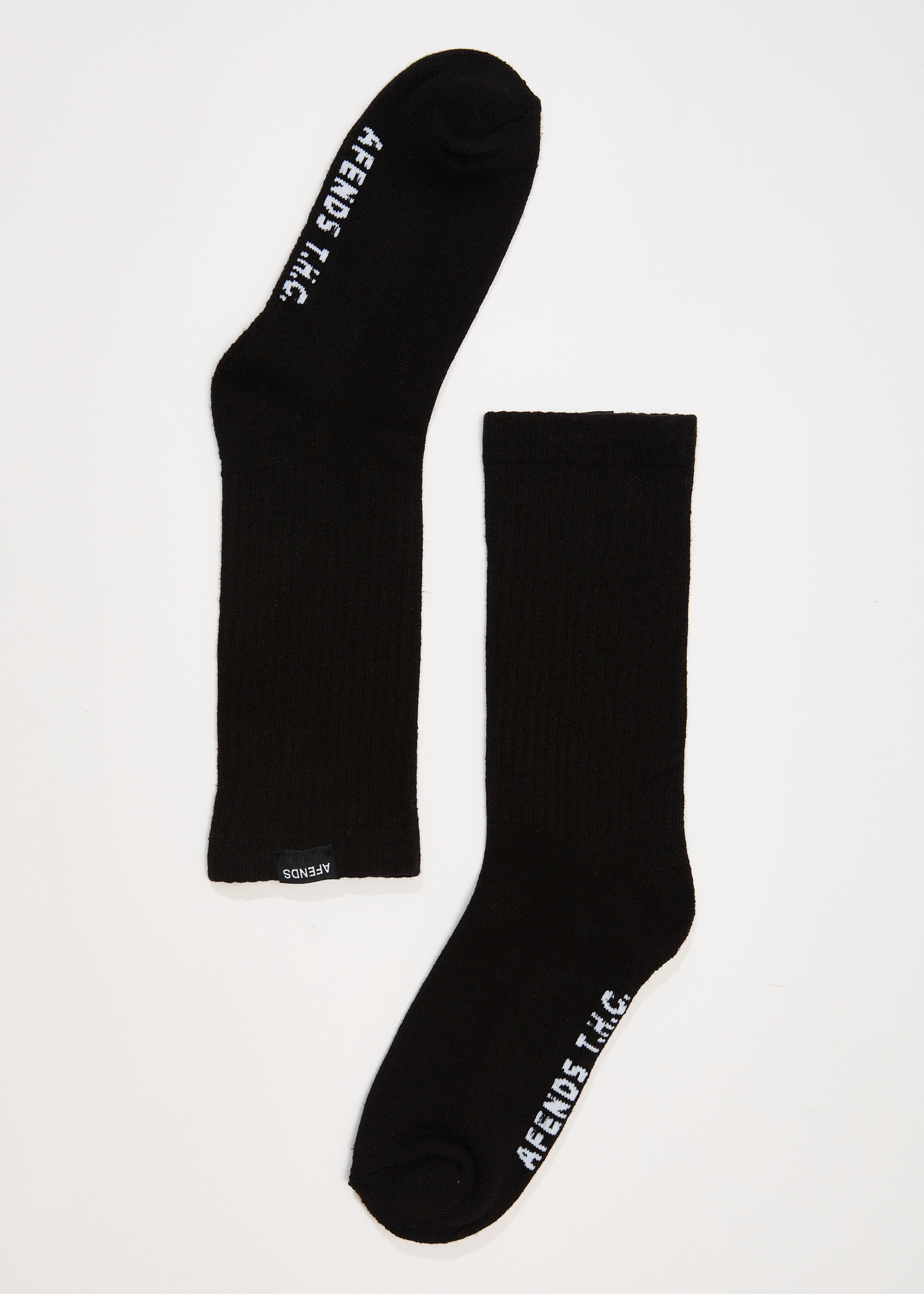 Afends Unisex Everyday - Hemp Crew Socks - Black 