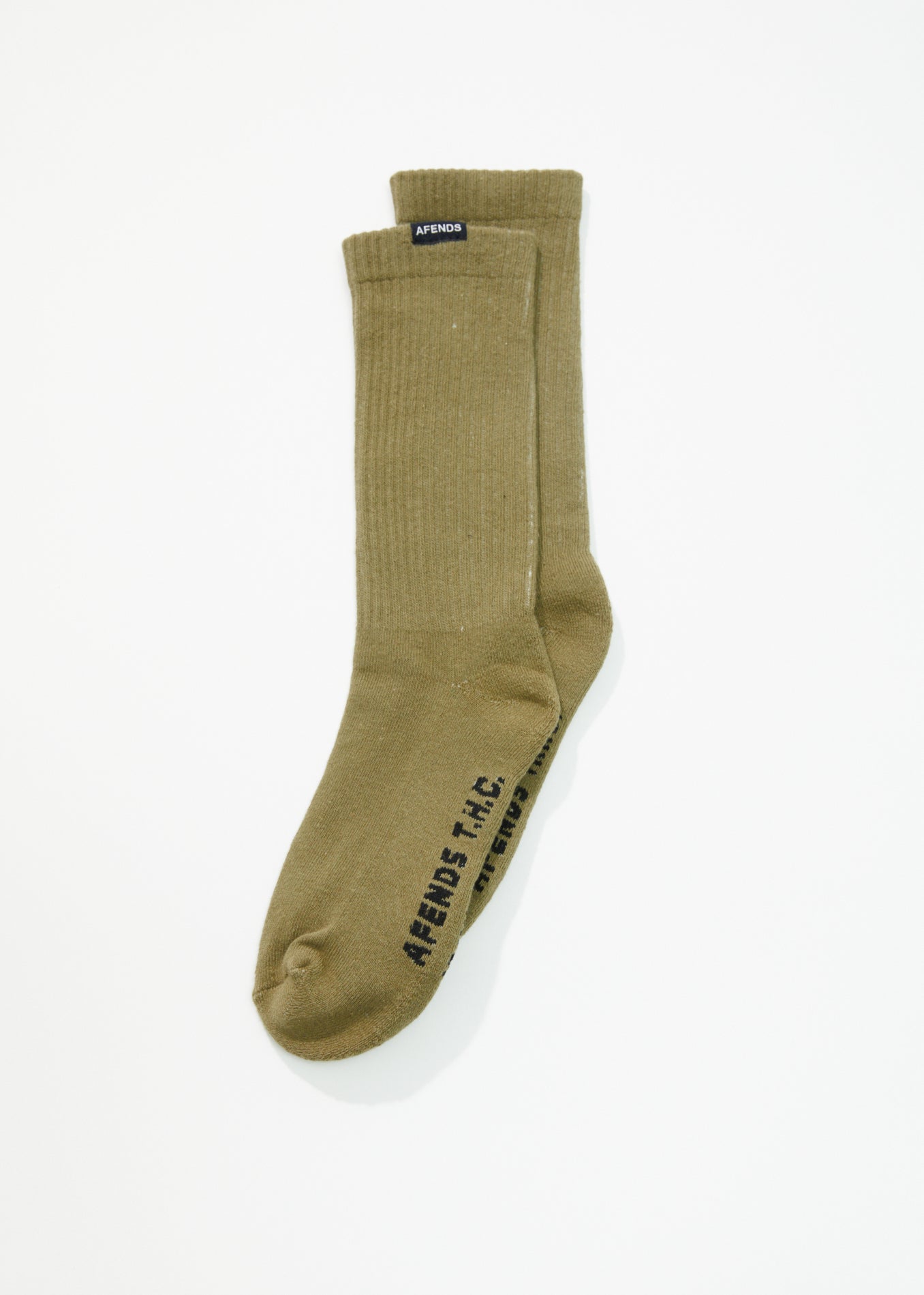 Afends Unisex Everyday - Hemp Crew Socks - Olive 