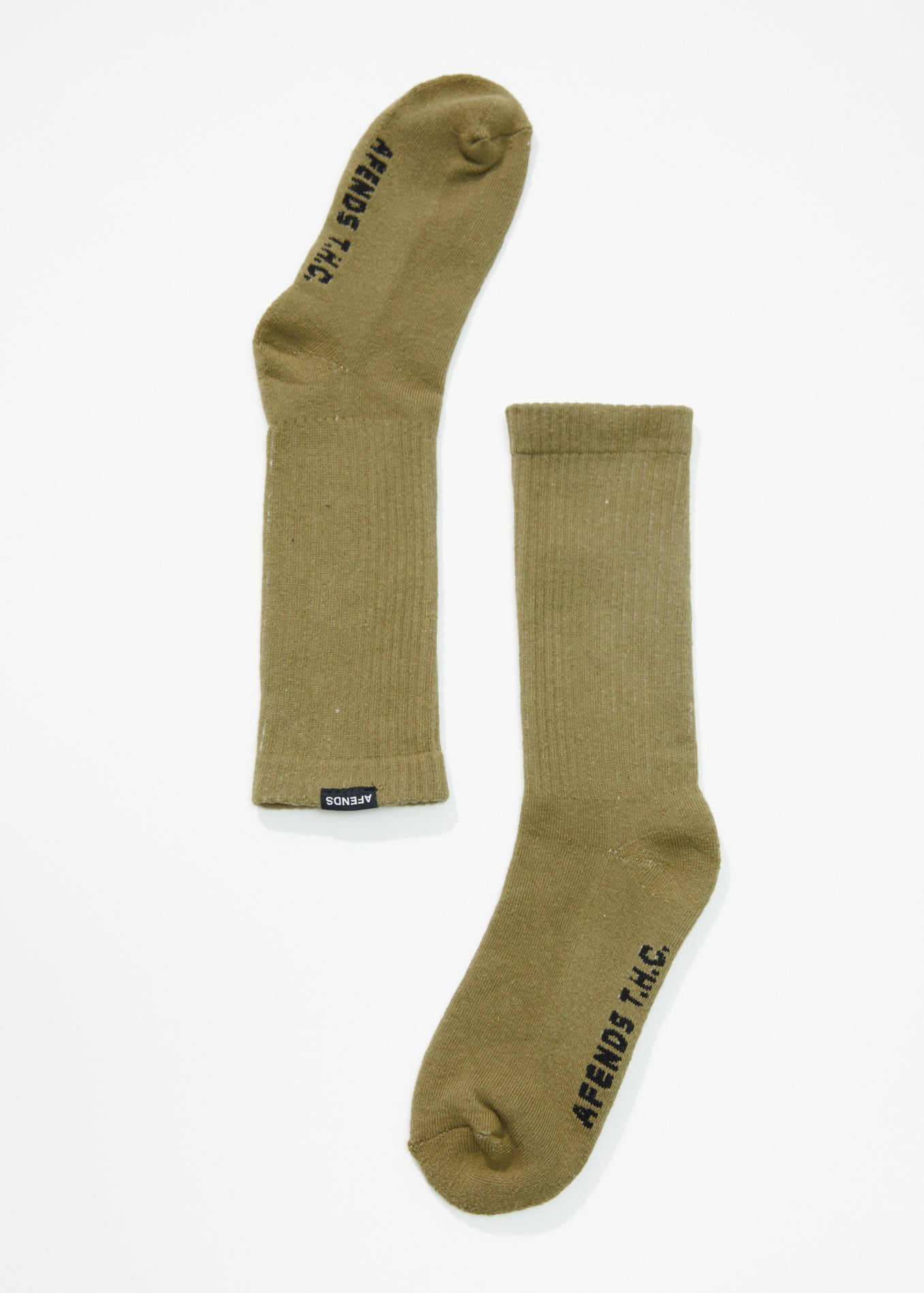 Afends Unisex Everyday - Hemp Crew Socks - Olive A220676-OLV-OS