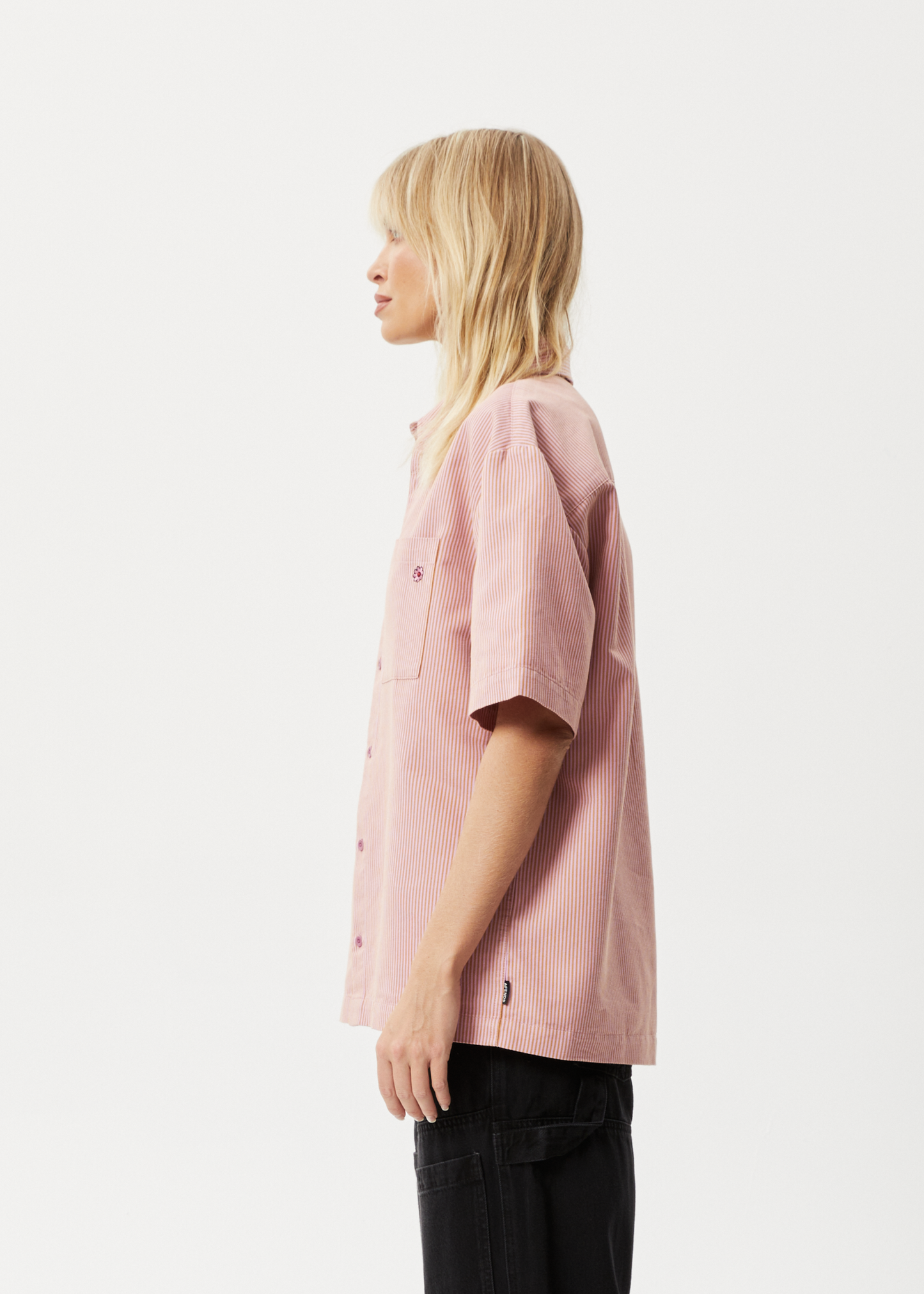 Afends Unisex Night Shade - Short Sleeve Shirt - Mustard Stripe 