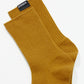 Afends Unisex The Essential - Hemp Ribbed Crew Socks - Mustard 