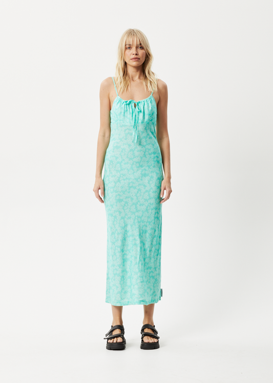 Afends Womens Benny - Hemp Maxi Dress - Jade Daisy 