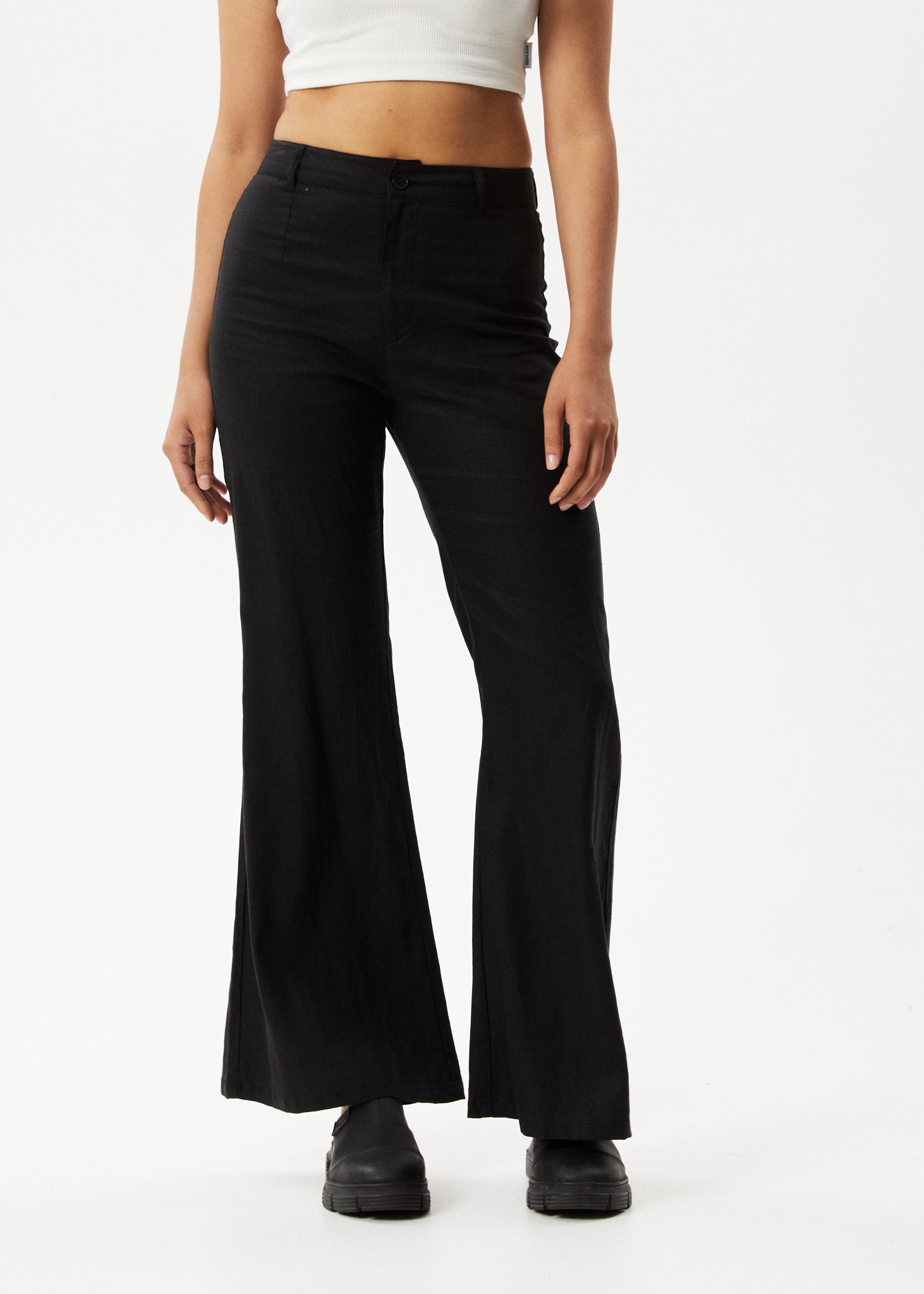 Afends Womens Birkin - Flared Pants - Black 