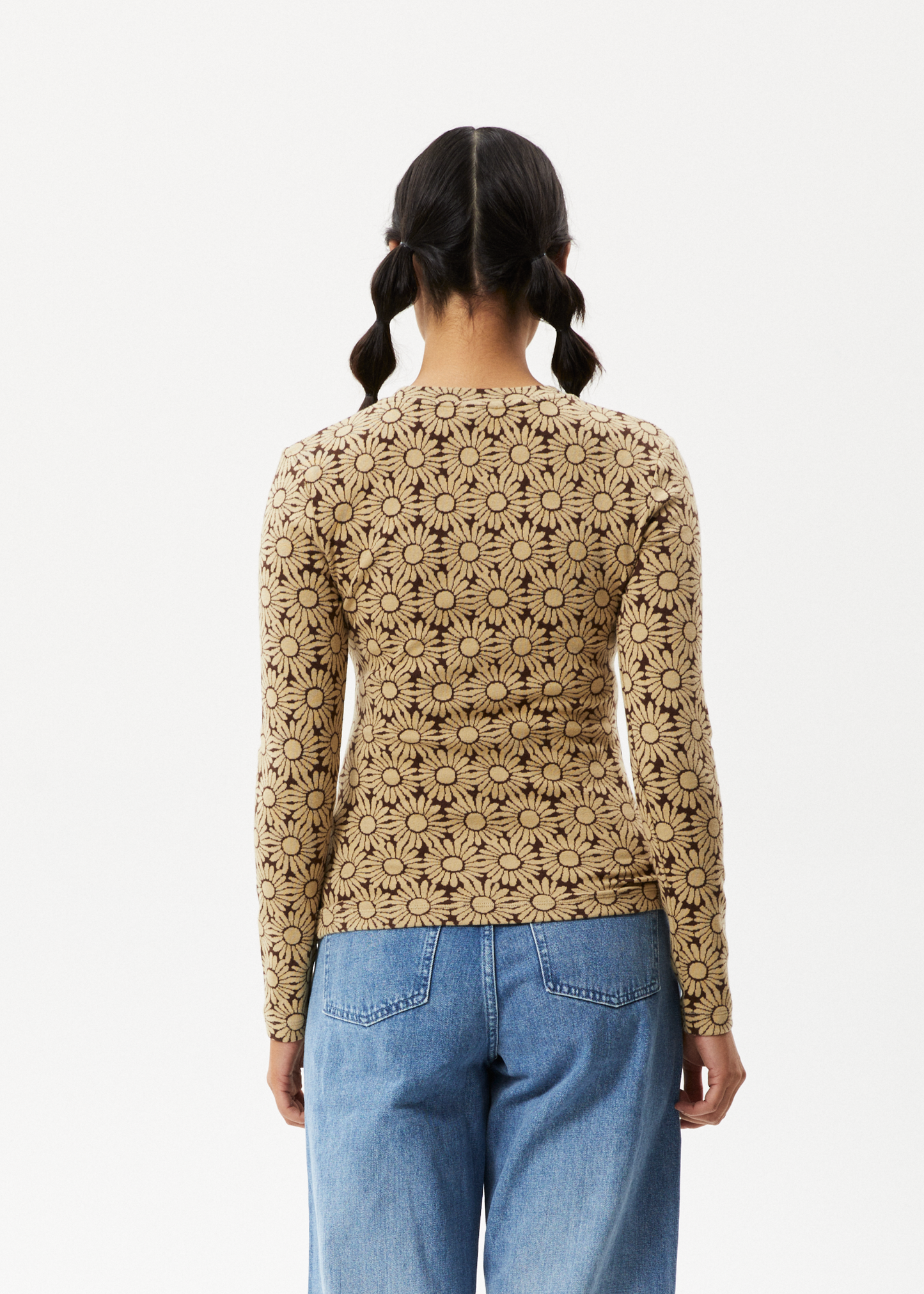 Afends Womens Daisy - Long Sleeve Cut Out Top - Toffee 