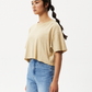 Afends Womens Dandy Slay - Floral Cropped T-Shirt - Camel 