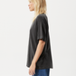 Afends Womens Daze Slay - Hemp Oversized Graphic T-Shirt - Stone Black 