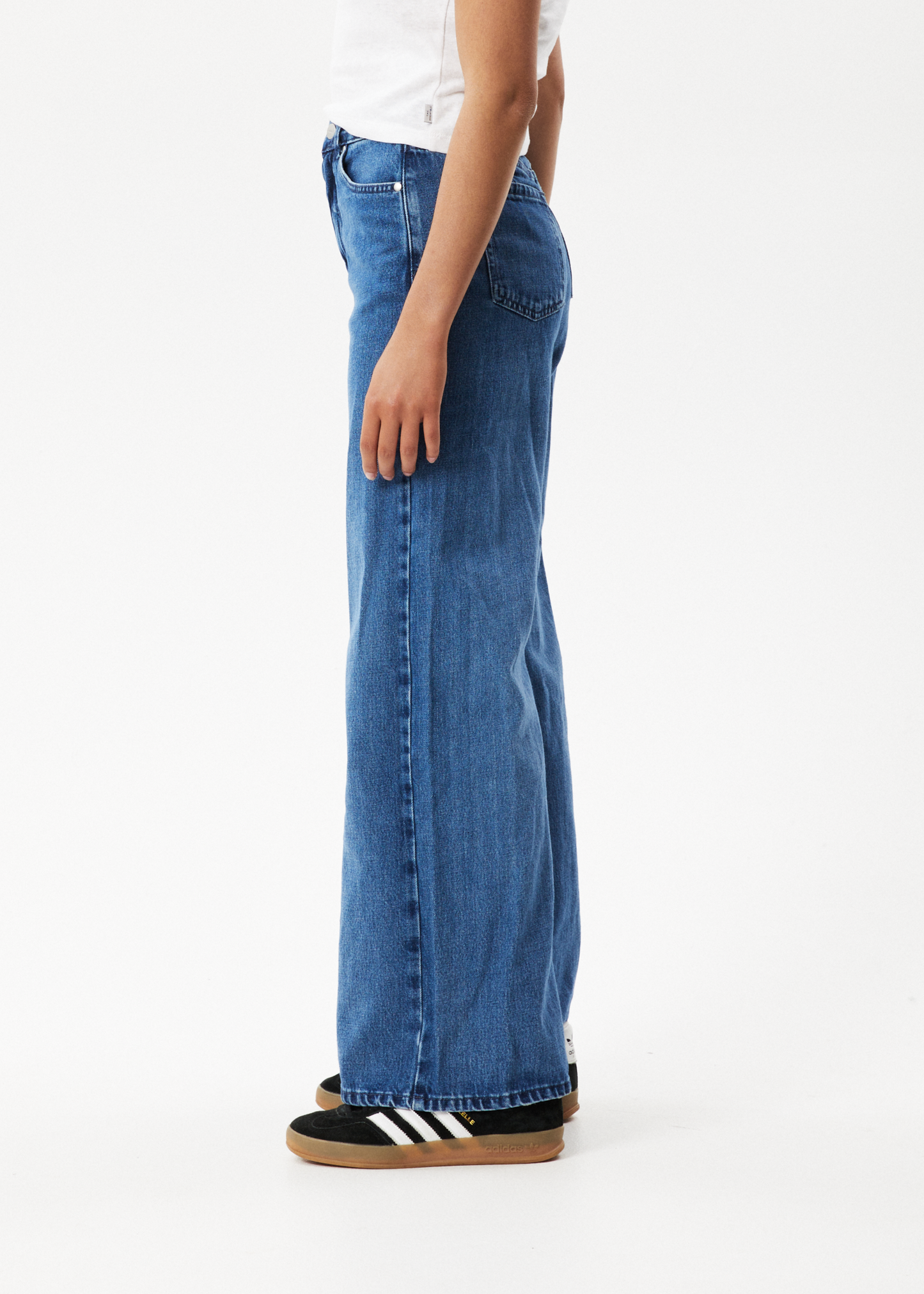 Afends Womens Gigi - Hemp Denim Flared Jeans - Authentic Blue 