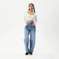 Afends Womens Milla - Hemp Ribbed Long Sleeve Cropped Top - Off White W220066-OFW-XS