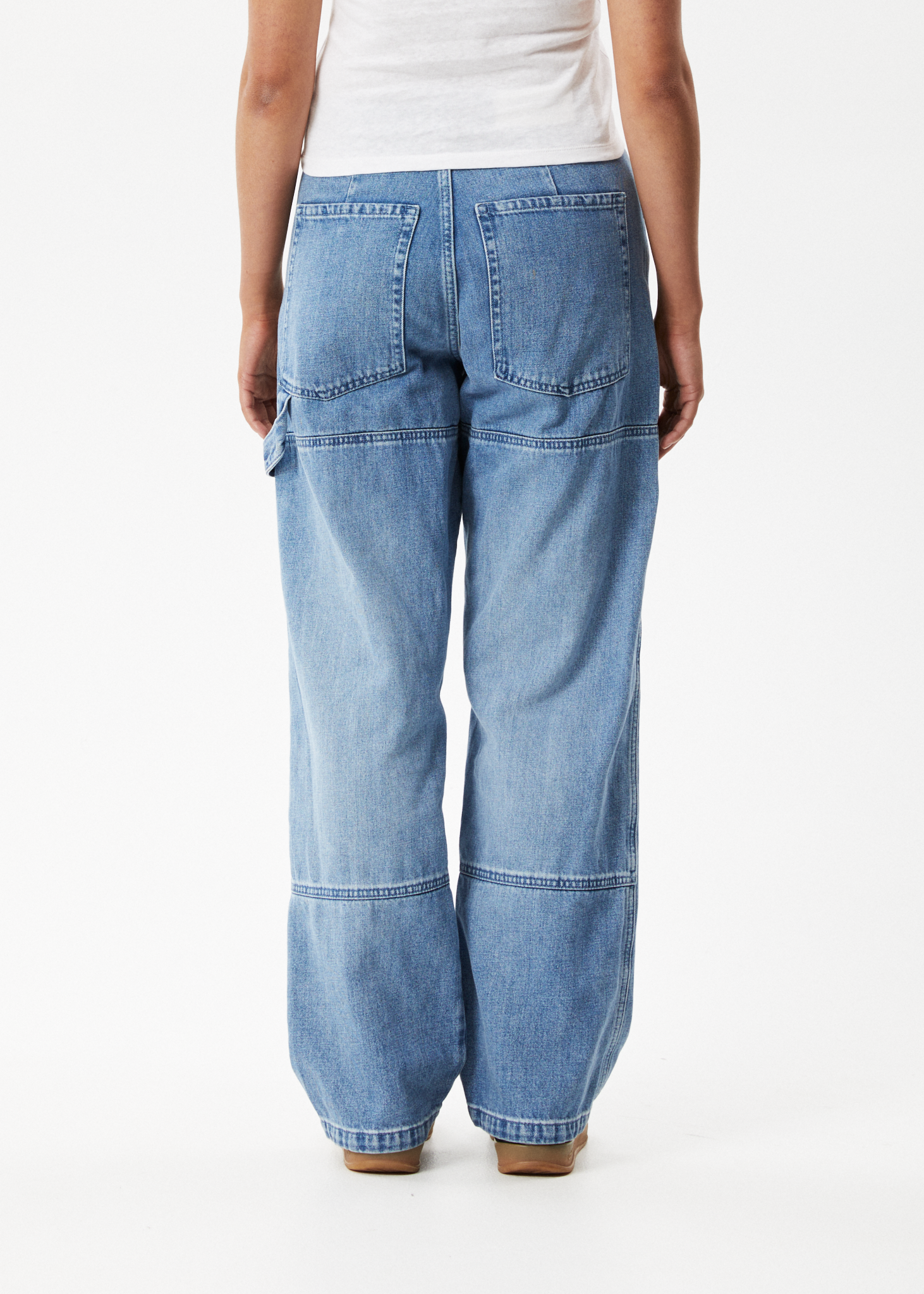 Afends Womens Moss - Hemp Denim Carpenter Jeans - Worn Blue 