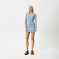Afends Womens Shadows - Ribbed Cut Out Long Sleeve Dress - Arctic W232809-ATC-XS