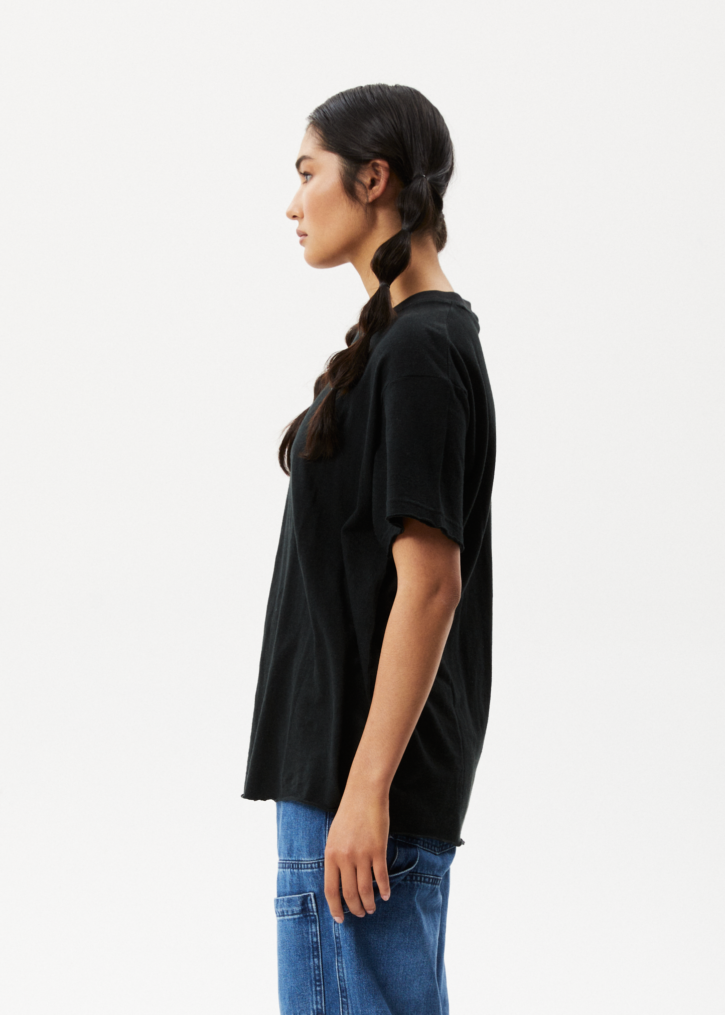 Afends Womens Slay - Hemp Oversized T-Shirt - Black 